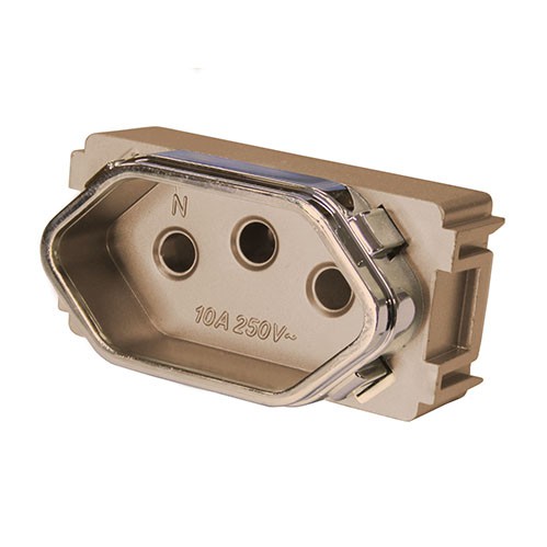 MODULO TOMADA 10A - DICOMPEL NOVARA OURO ROSE/ OURO ROSE