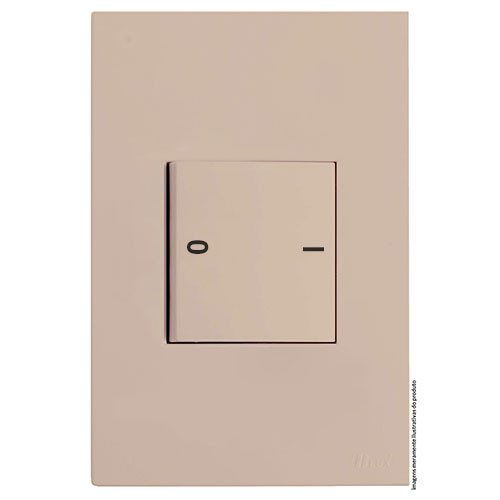 CJ INTERRUPTOR 1 TECLA DUPLA BIPOLAR PARALELO 4X2 - RECTA AREIA SATIN FOSCO - BRS12113-4AR