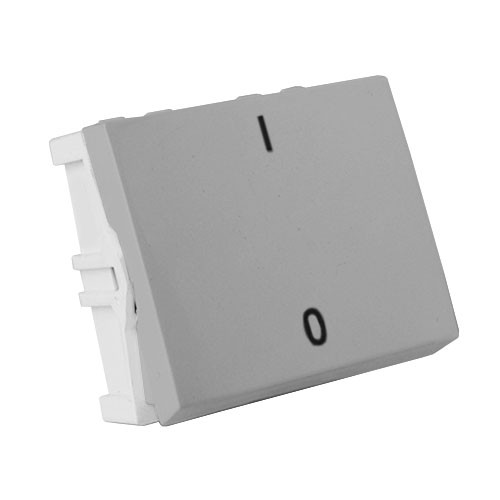MODULO INT. BIPOLAR SIMPLES 20A GRANDE - RECTA PRATA SATIN