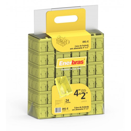 KIT CAIXINHA DE EMBUTIR AMARELA 4X2 COM 24 PEÇAS - ENERBRAS