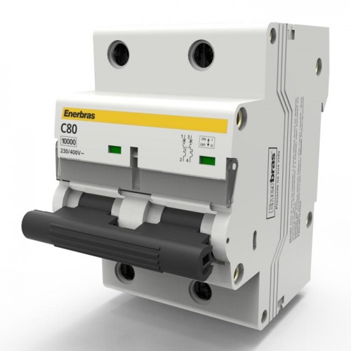 DISJUNTOR BIPOLAR CURVA C 80A DIN - ENERBRAS