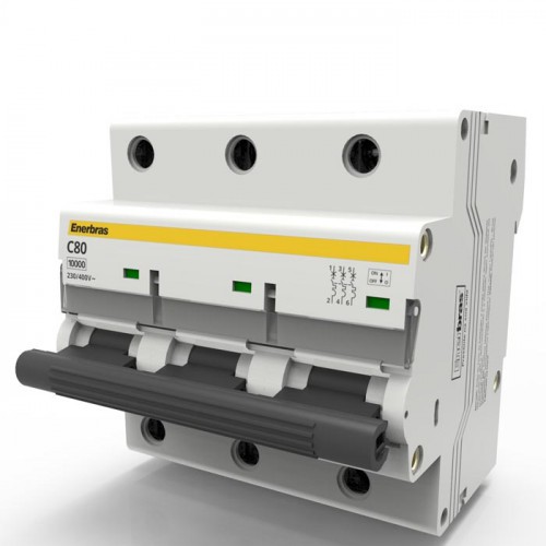 DISJUNTOR TRIPOLAR CURVA C 80A DIN - ENERBRAS