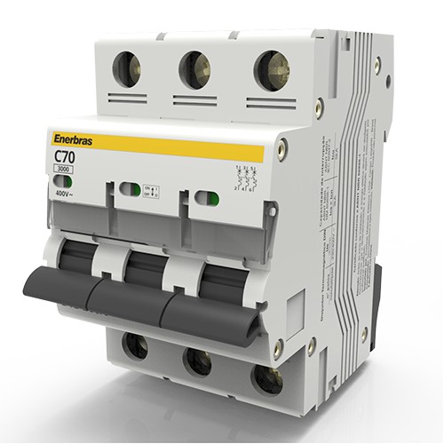 DISJUNTOR TRIPOLAR CURVA C 70A DIN - ENERBRAS