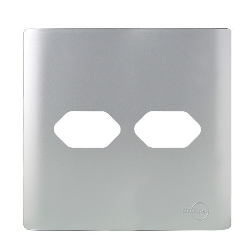 PLACA P/ 2 TOMADAS HORIZONTAIS C/ SUPORTE 4X4 - NOVARA PRATA
