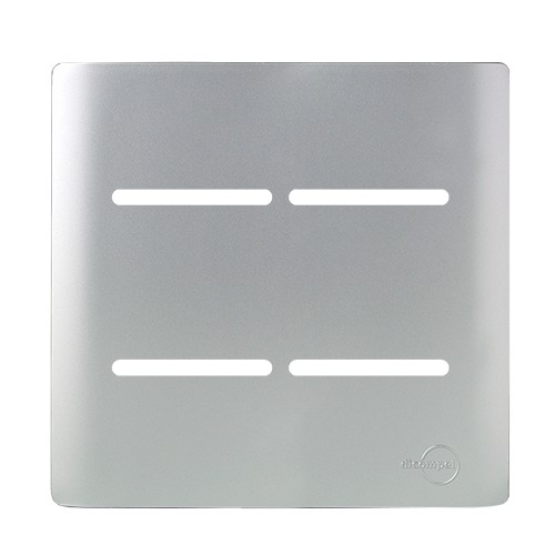 PLACA P/ 4 INTERRUPTORES HORIZONTAIS COM SUPORTE 4X4 - NOVARA PRATA