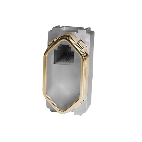 MODULO RJ11 ( TELEFONE ) - DICOMPEL NOVARA PRATA GOLD