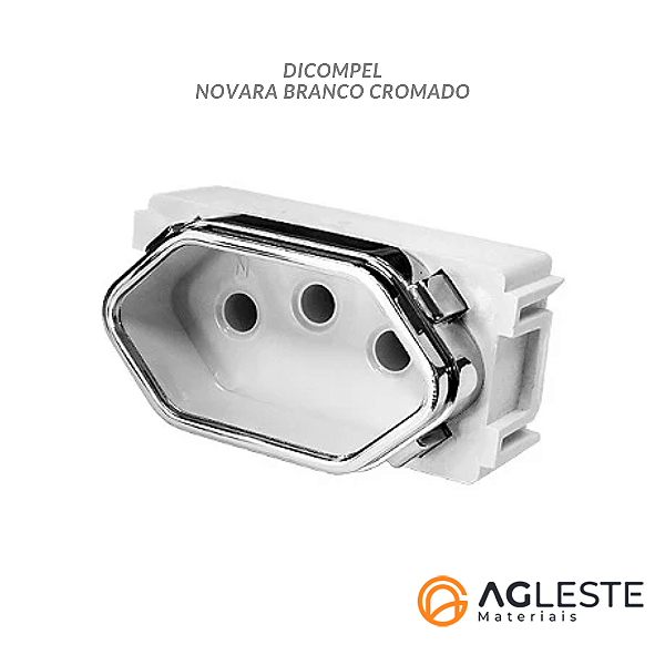 MODULO TOMADA 20A - DICOMPEL NOVARA PRATA CROMADO