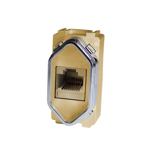 MODULO RJ45 ( INTERNET ) - DICOMPEL NOVARA DOURADO CROMADO