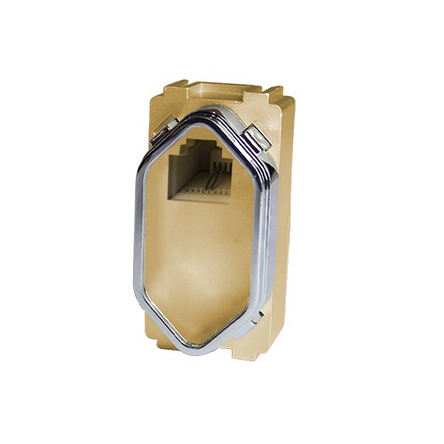 MODULO RJ11 ( TELEFONE ) - DICOMPEL NOVARA DOURADO CROMADO