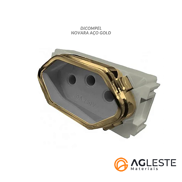 MODULO TOMADA 20A - DICOMPEL NOVARA AÇO GOLD