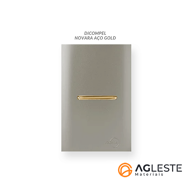 CJ INTERRUPTOR SIMPLES HORIZONTAL COM SUPORTE 4X2 - NOVARA AÇO GOLD