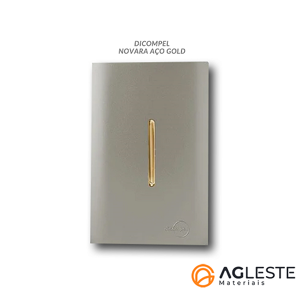 CJ INTERRUPTOR PARALELO VERTICAL COM SUPORTE 4X2 - NOVARA AÇO GOLD