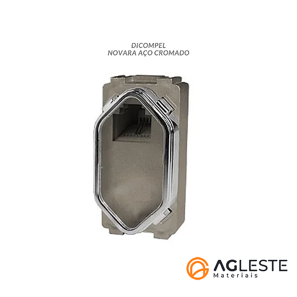 MODULO RJ11 ( TELEFONE ) - DICOMPEL NOVARA AÇO CROMADO