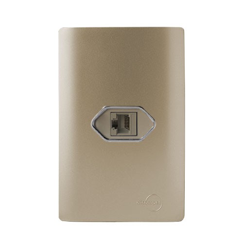 CJ ENTRADA RJ45 (INTERNET) 4X2 - NOVARA CHAMPANHE CROMADO