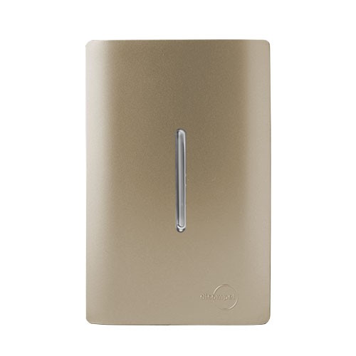 CJ INTERRUPTOR PULSADOR DE CAMPAINHA VERTICAL 4X2 - NOVARA CHAMPANHE CROMADO