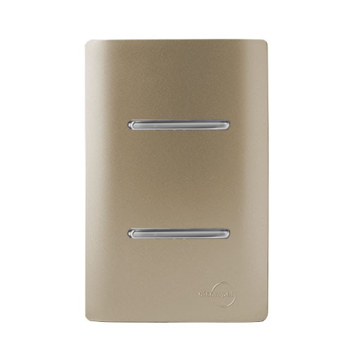 CJ INTERRUPTOR DUPLO SIMPLES 4X2 - NOVARA CHAMPANHE CROMADO