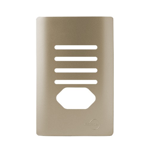 PLACA P/ 4 INTERRUPTORES + TOMADA C/ SUPORTE (ESPECIAL) 4X2 - NOVARA CHAMPANHE
