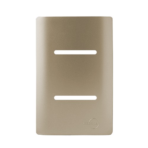 PLACA P/ 2 INTERRUPTORES  HORIZONTAL COM SUPORTE 4X2 - NOVARA CHAMPANHE