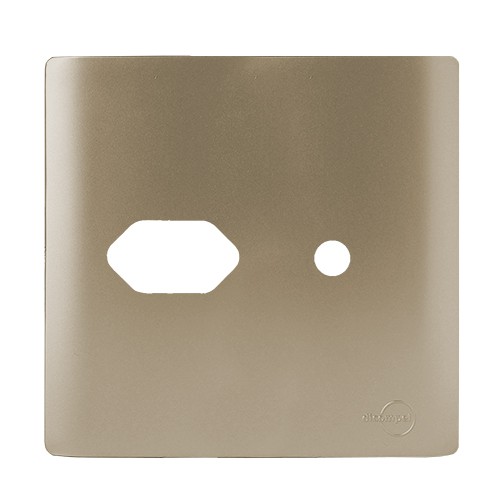 PLACA P/ 1 TOMADA + FURO COM SUPORTE 4X4 - NOVARA CHAMPANHE