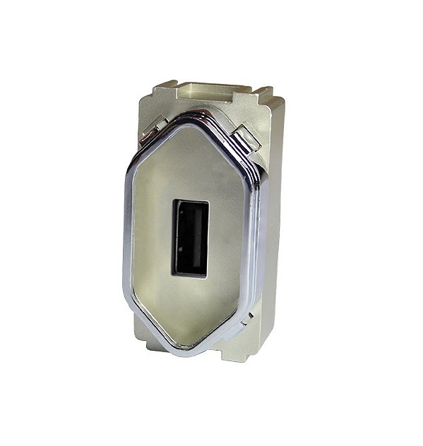 MODULO USB 2.0 - DICOMPEL NOVARA CHAMPANHE CROMADO - DNV1500