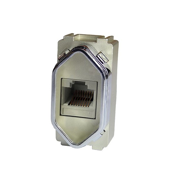MODULO RJ45 ( INTERNET ) - DICOMPEL NOVARA CHAMPANHE CROMADO
