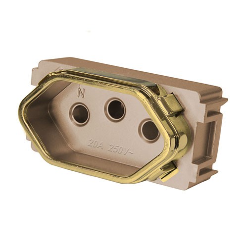 MODULO TOMADA 20A - DICOMPEL NOVARA OURO ROSE GOLD