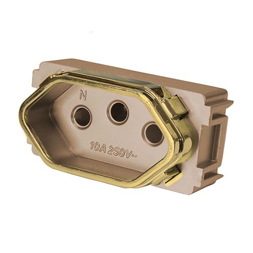 MODULO TOMADA 10A - DICOMPEL NOVARA OURO ROSE GOLD