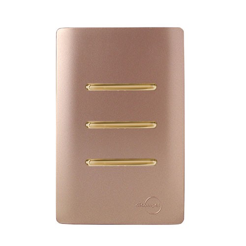 CJ INTERRUPTOR TRIPLO PARALELO 4X2 - NOVARA OURO ROSE GOLD