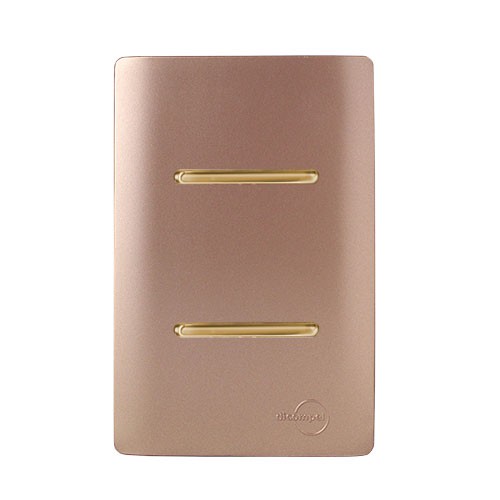 CJ INTERRUPTOR DUPLO SIMPLES COM SUPORTE 4X2 - NOVARA OURO ROSE GOLD