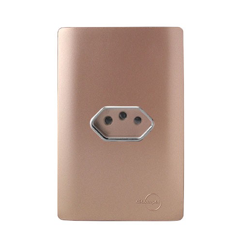 CJ TOMADA 20A HORIZONTAL 4X2 - NOVARA OURO ROSE CROMADO