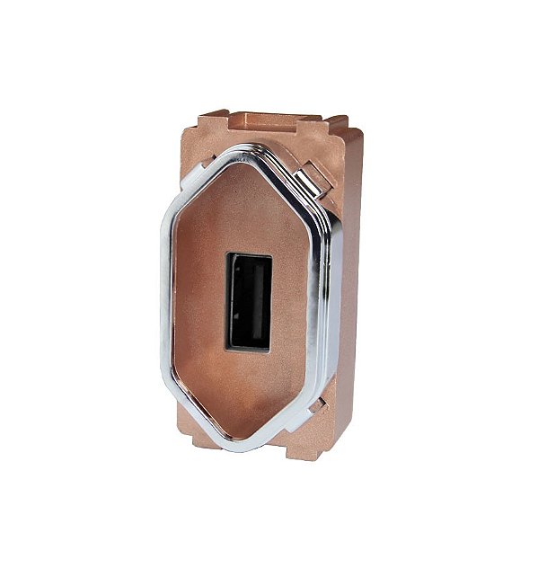 MODULO USB 2.0 - NOVARA OURO ROSE CROMADO