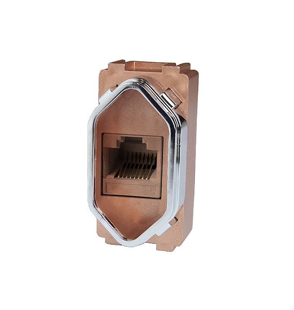 MODULO RJ45 ( INTERNET ) - DICOMPEL NOVARA OURO ROSE CROMADO