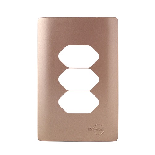 PLACA P/ 3 TOMADAS  4X2 - NOVARA OURO ROSE