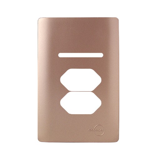 PLACA P/ 1 INTERRUPTOR + 2 TOMADAS  4X2 - NOVARA OURO ROSE