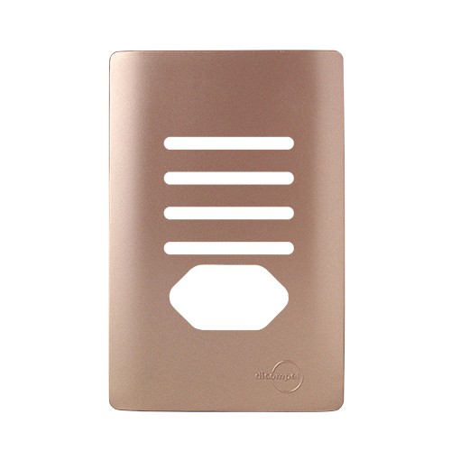 PLACA P/ 4 INTERRUPTORES + 1 TOMADA C/ SUPORTE (ESPECIAL) 4X2 - NOVARA OURO ROSE