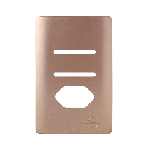 PLACA P/ 2 INTERRUPTORES + TOMADA 4X2 - NOVARA OURO ROSE