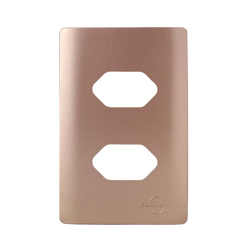 PLACA P/ 2 TOMADAS  4X2 - NOVARA OURO ROSE