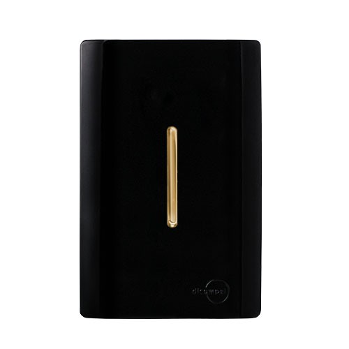CJ INTERRUPTOR PULSADOR PARA MINUTERIA VERTICAL  4X2 - NOVARA PRETO BRILHANTE GOLD