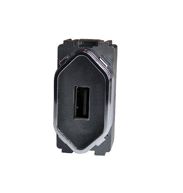 MODULO USB 2.0 - PRETO BRILHANTE CROMADO - DNV1700/148PBCR