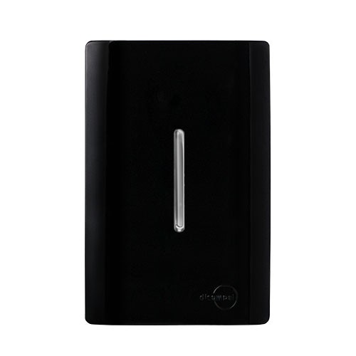 CJ INTERRUPTOR SIMPLES VERTICAL 4X2 - NOVARA PRETO BRILHANTE CROMADO