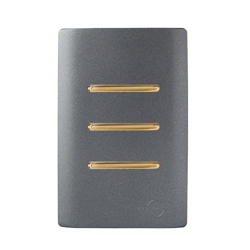 CJ INTERRUPTOR TRIPLO SIMPLES 4X2  - NOVARA PRETO GRAFITE GOLD