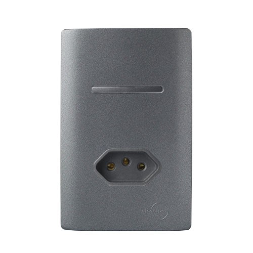 CJ INTERRUPTOR PARALELO + TOMADA 10A 4X2 - NOVARA PRETO GRAFITE TOTAL