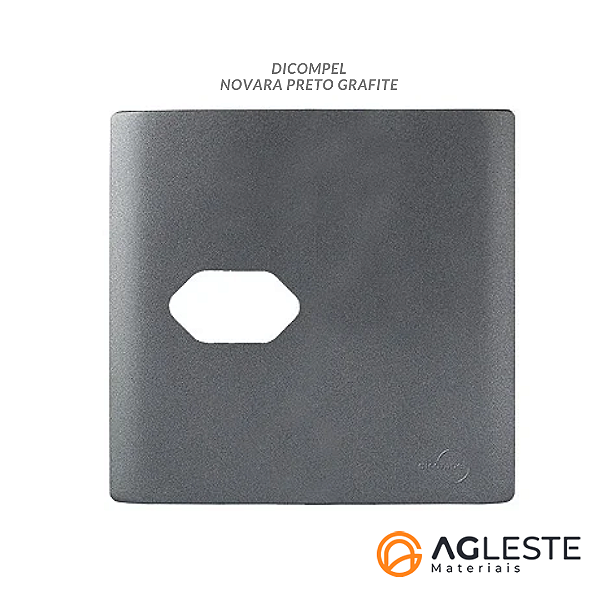PLACA P/1 TOMADA HORIZONTAL C/ SUPORTE 4X4 - NOVARA PRETO GRAFITE