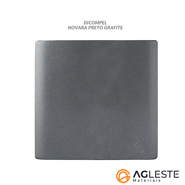 PLACA CEGA COM SUPORTE 4X4 - DICOMPEL NOVARA PRETO GRAFITE -