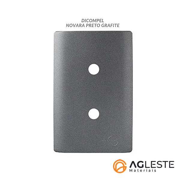 PLACA P/ 2 FUROS C/ SUPORTE 4X2 - NOVARA PRETO GRAFITE