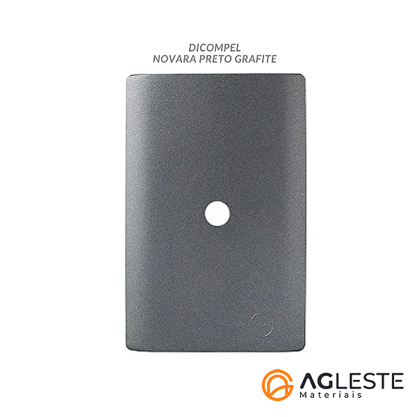 PLACA FURO COM SUPORTE 4X2 - DICOMPEL NOVARA PRETO GRAFITE -