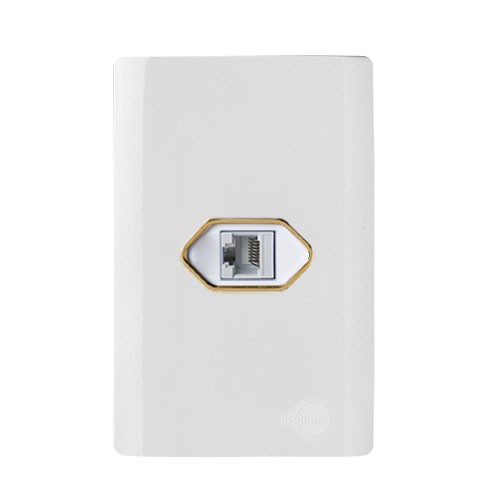 CJ ENTRADA RJ45(REDE INTERNET) HORIZONTAL 4X2 - NOVARA BRANCO GOLD