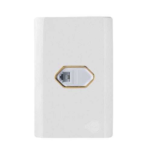 CJ ENTRADA RJ11 ( TELEFONE ) 4X2 - NOVARA BRANCO GOLD