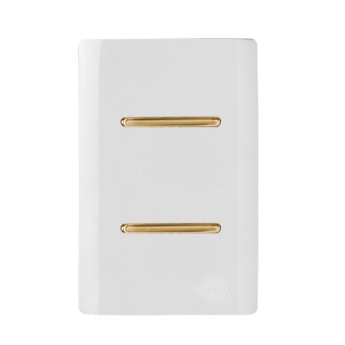 CJ INTERRUPTOR DUPLO PARALELO COM SUPORTE 4X2 - NOVARA BRANCO GOLD