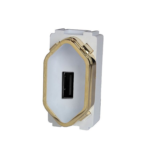 MÓDULO ENTRADA USB 2.0 - DICOMPEL NOVARA BRANCO GOLD